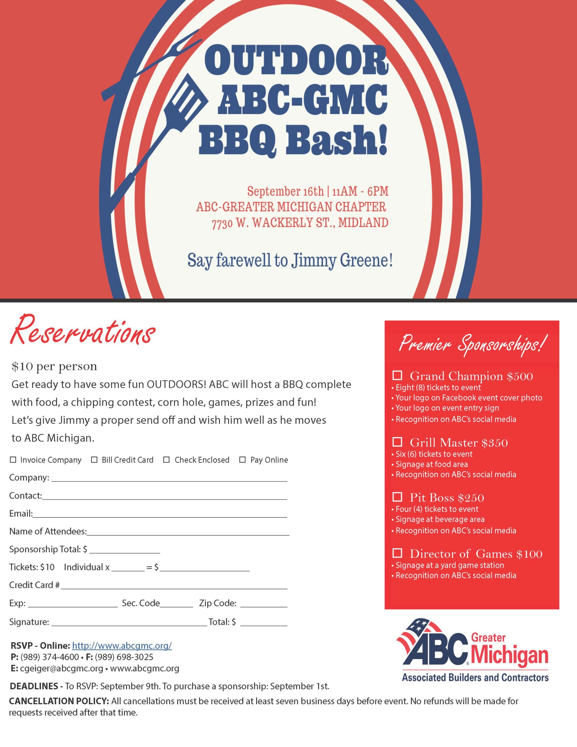 Outdoor ABC-Greater Michigan Chapter BBQ Bash