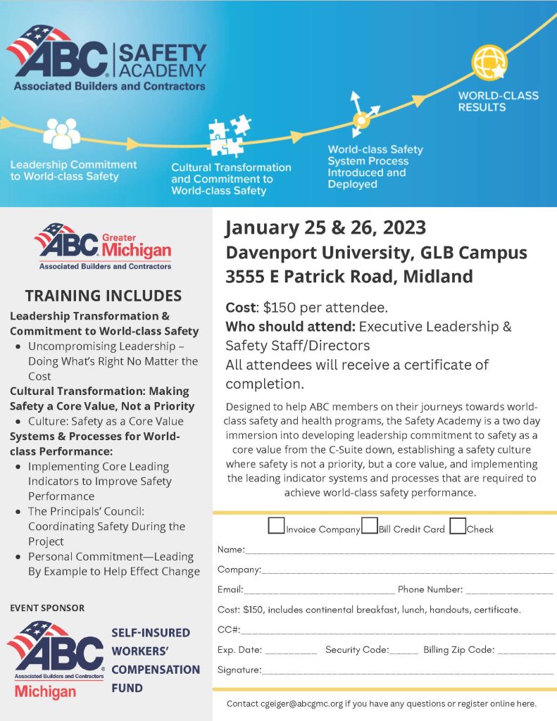 ABC Safety Academy (Registration Full) | ABC Greater MI Chapter