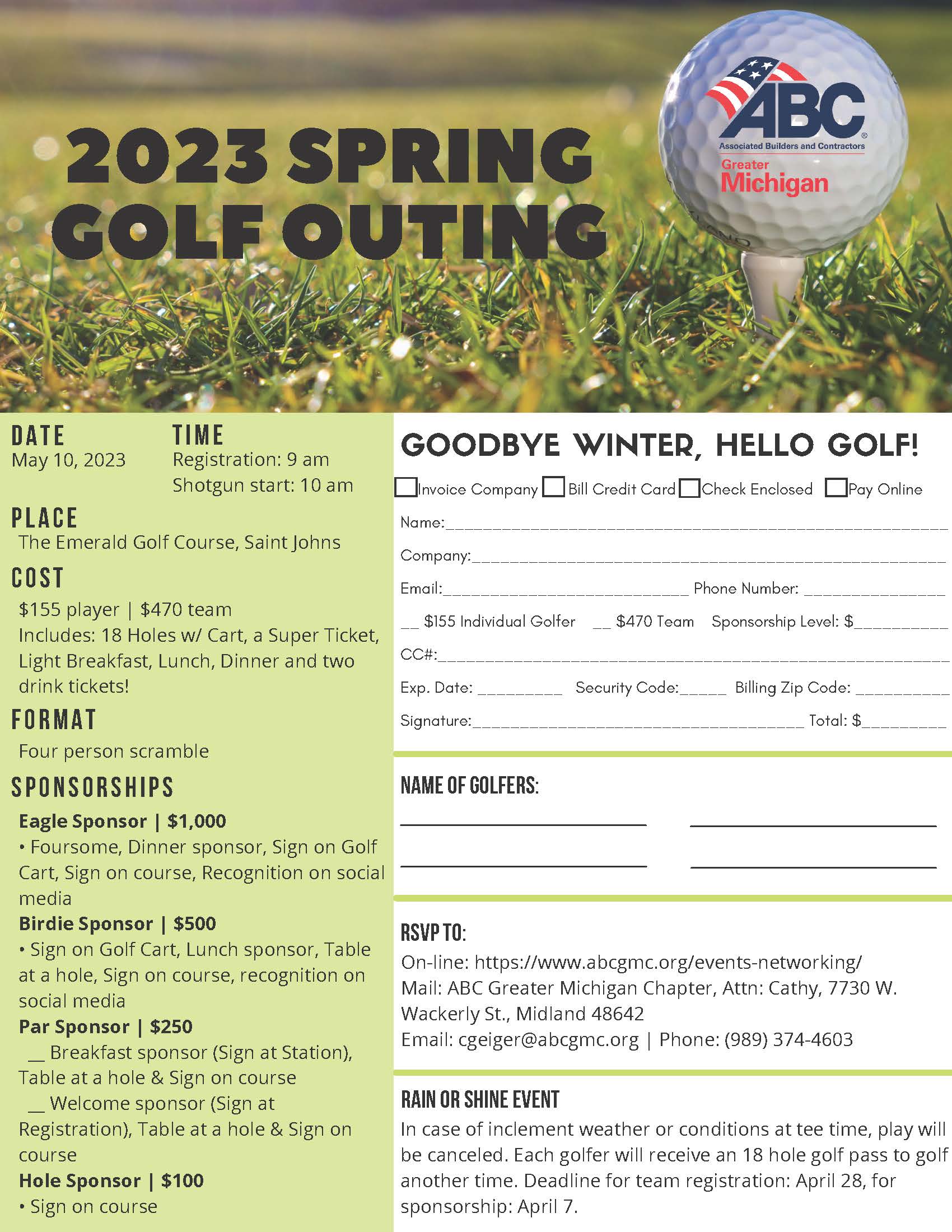 2023 Spring Golf Outing