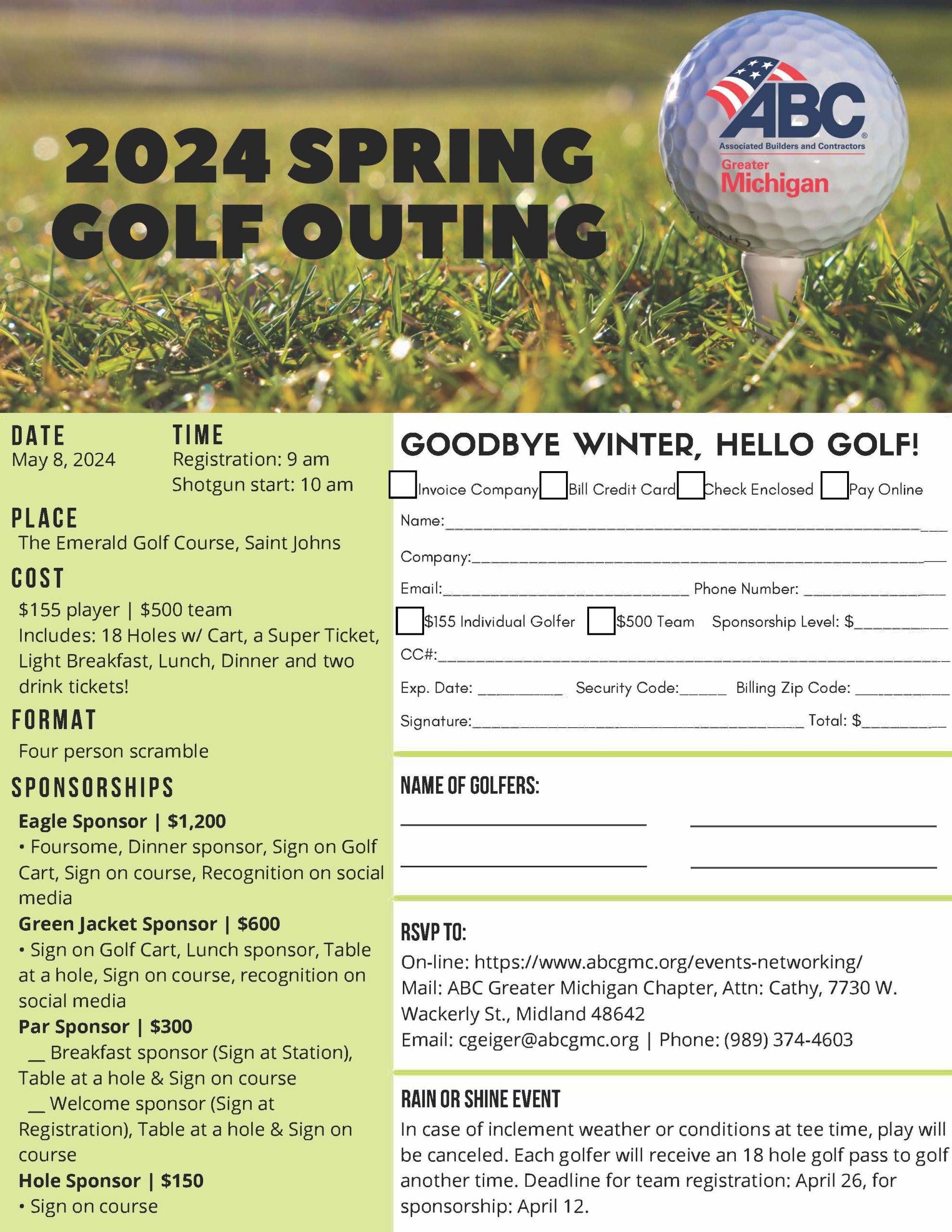 spring golf outing flyer